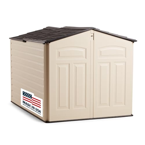 Beige/Brown 5 x 6.5 Ft Resin Outdoor Storage Shed J656