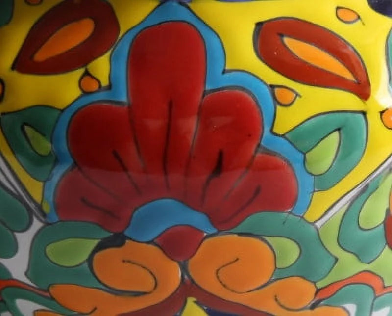 Small-Sized Rainbow Talavera Ceramic Garden Pot D556