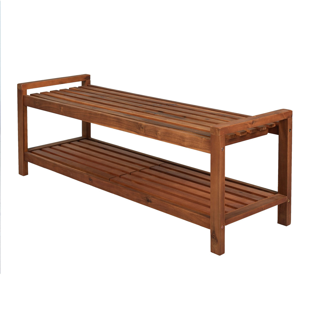 Teak Acacia Wood 3-Seat Outdoor Bench P76856