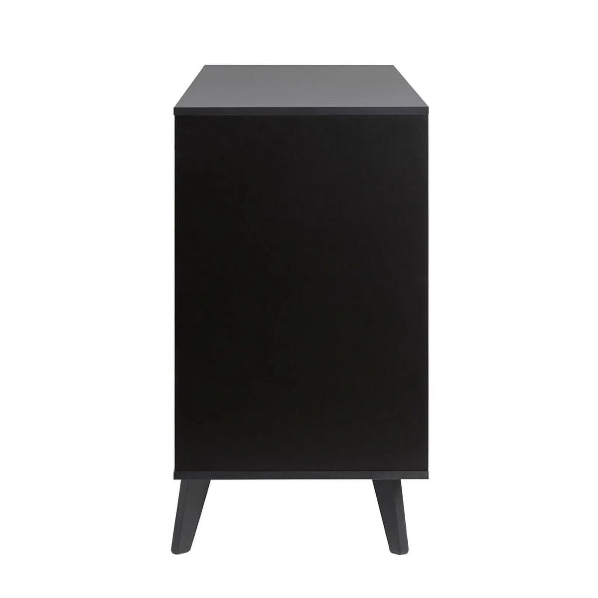 Black 6 Drawer Wood Dresser A9018