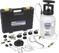 Professional Hydraulic Brake and Clutch Pressure Bleeding System with 7 Master Cylinder Adapters and Storage Case D128