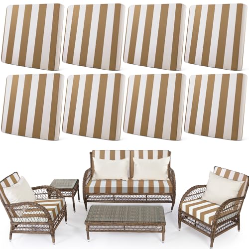 Gray 8Pcs Outdoor Stretch Sofa Cushion Covers J3999