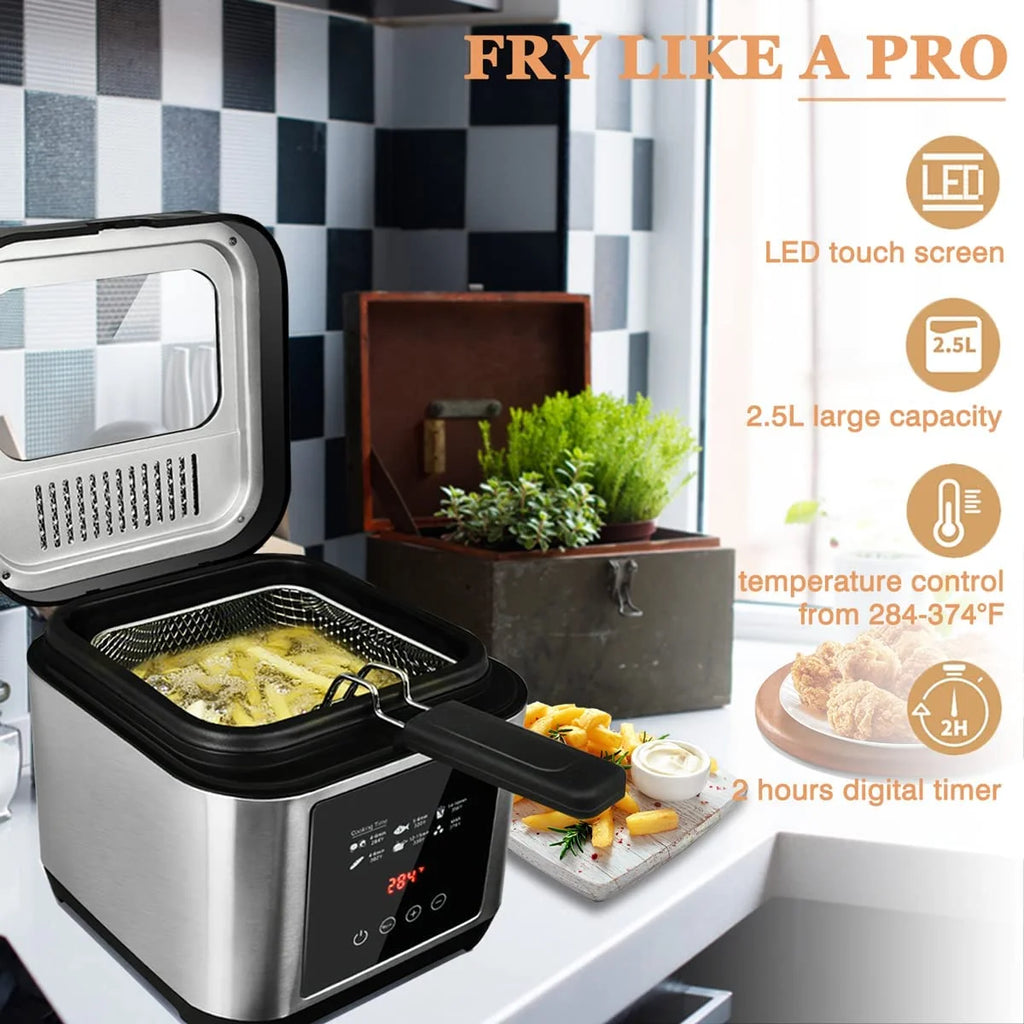 Stainless Steel Electric Deep Fryer with Basket, 2.5l Z188939