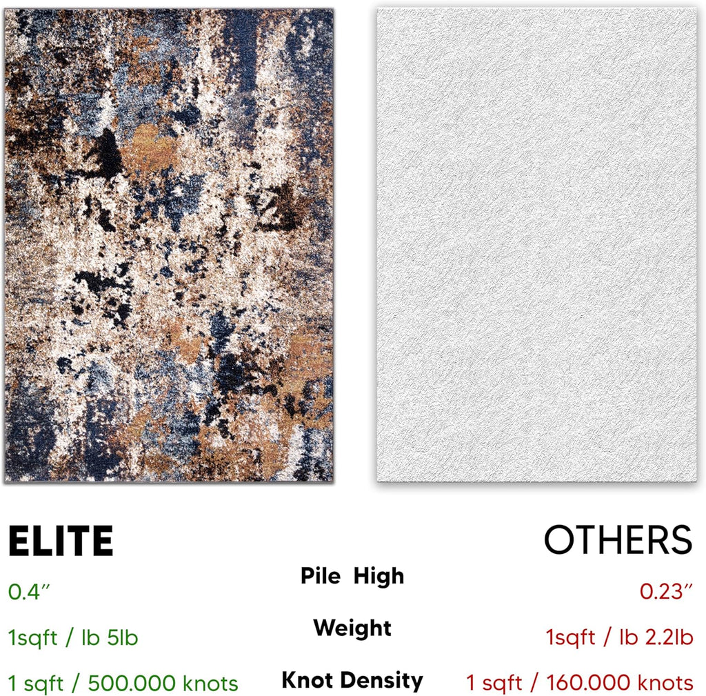 6x9 Non-Shedding Abstract Area Rug F869