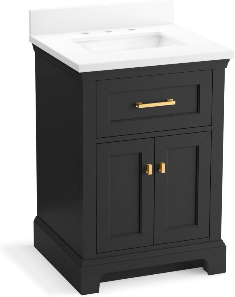 24 in. Bathroom Vanity Cabinet with Sink and Quartz Top T675717