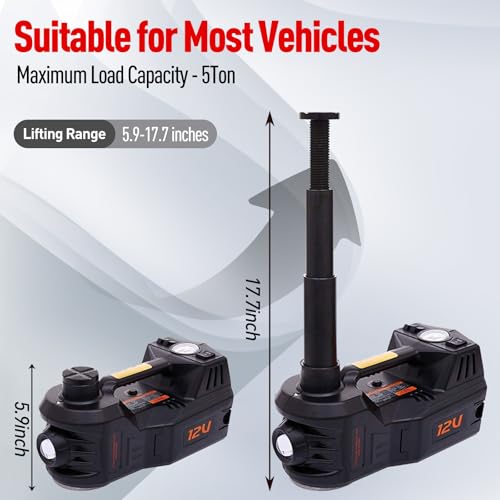 5 Ton 12V Hydraulic Floor Jack with Integrated Tire Pump H351266