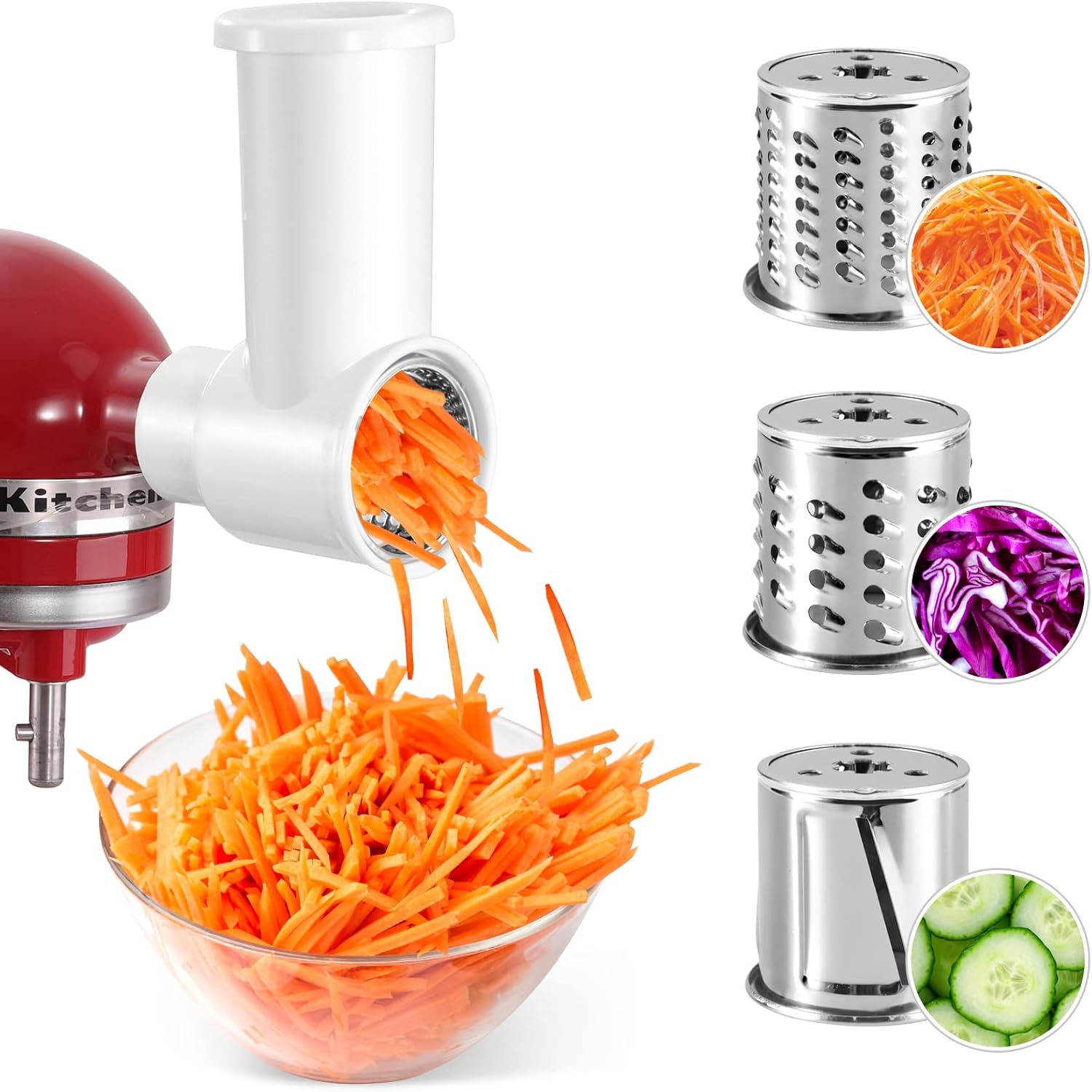 White Slicer Shredder Attachments for Kitchenaid Mixer C35433