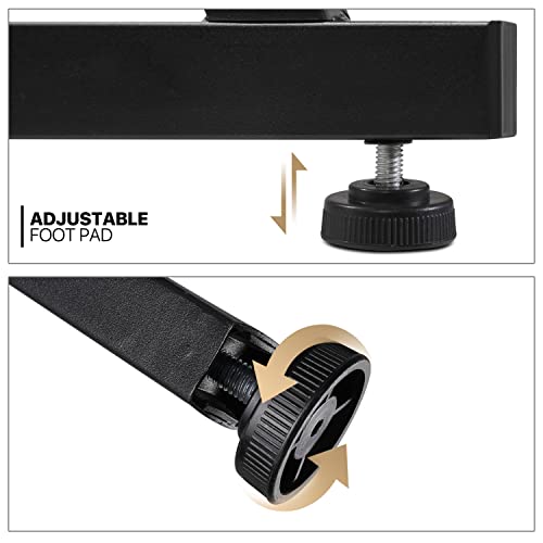 Black L Shaped Gaming Desk with Metal Frame B6460