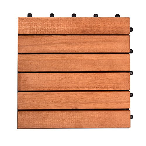 8-Slat Acacia Hardwood Interlocking Deck Tile M520