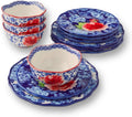 12-Piece Blue Floral Dinnerware Set N89731