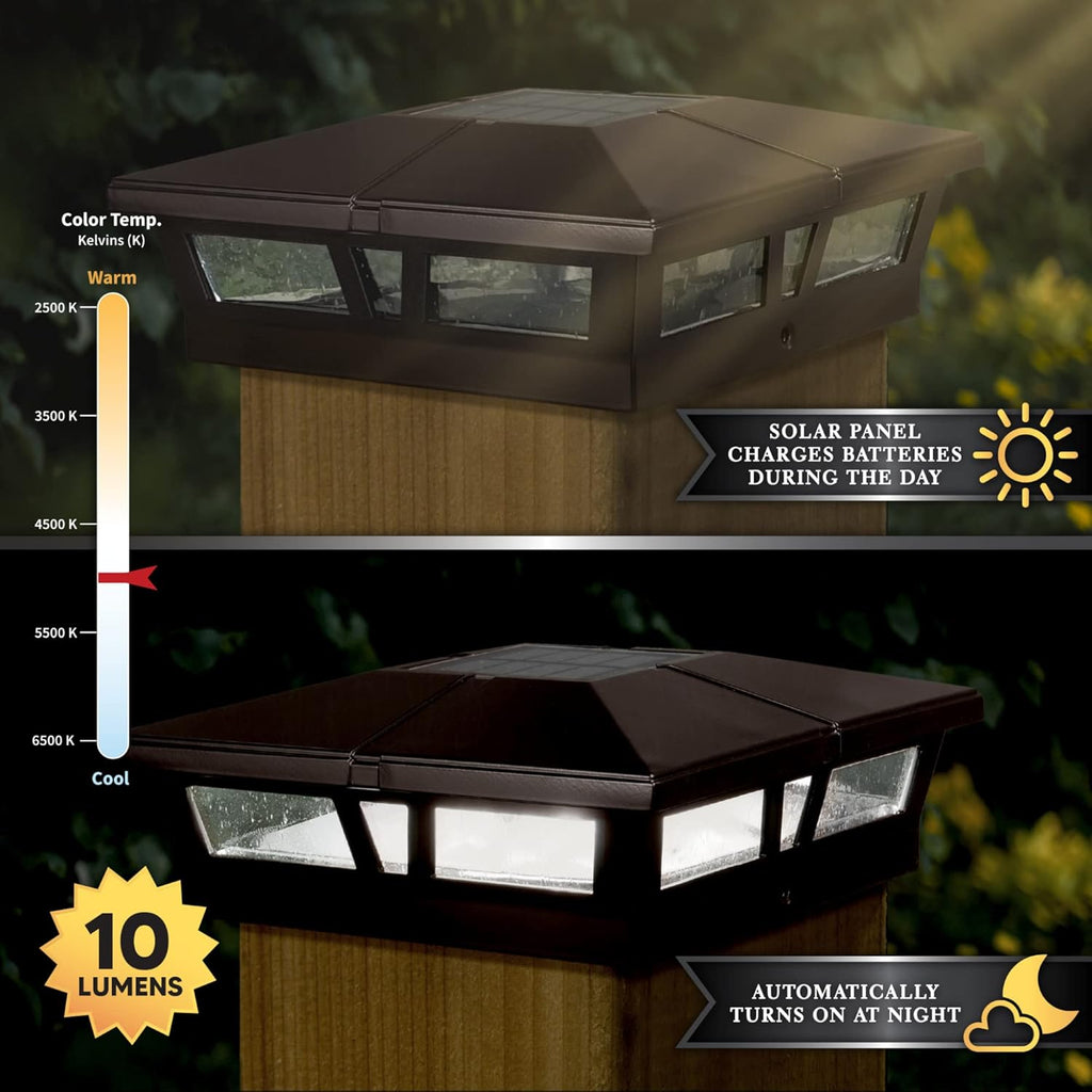 6x6 Brown Aluminum Solar Post Cap E7896