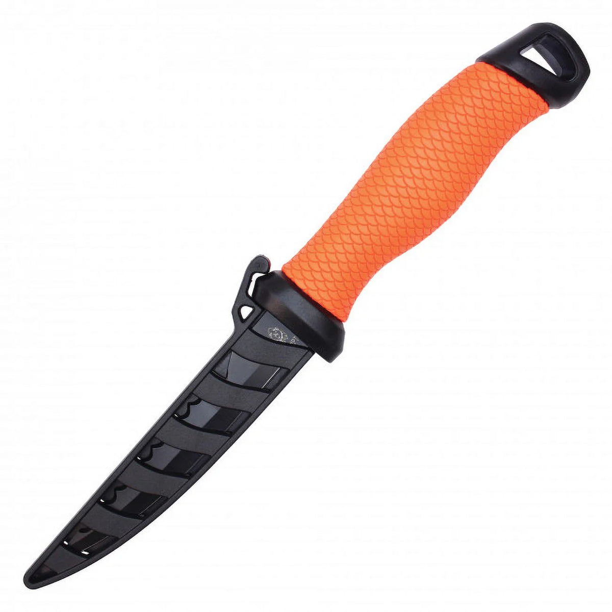 10.5" Gut Hook Filet Knife Orange Handle with Black Sheath T767