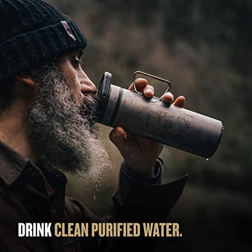 16.9 oz Titanium Water Purifier Filter Bottle I3804