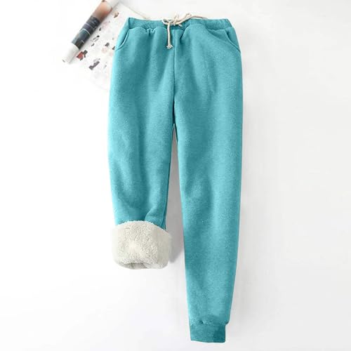 Fleece Loose Solid Color Thickened Plush Sports Trousers with Pockets O594