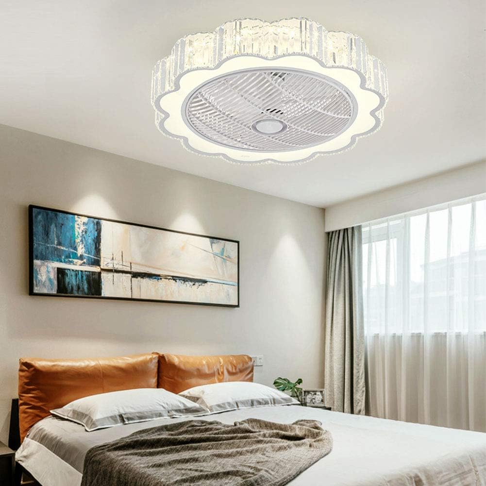 23" Ceiling Fan with Lights, Acrylic LED Ceiling Fan with Remote Control White G576