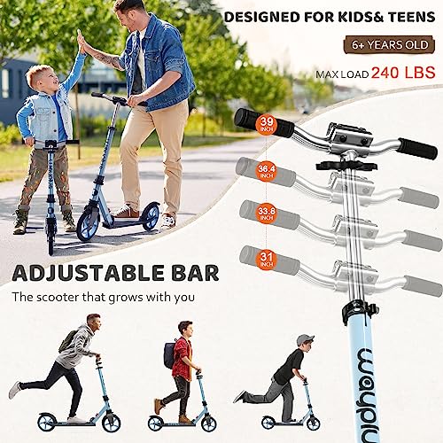 Kick Scooter, Foldable, Lightweight, 8IN Wheels, Max Load 240 LBS F7865