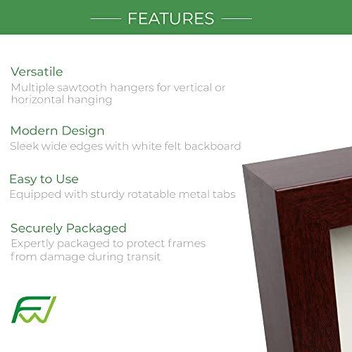 11” x 11” Dark Oak Wooden Shadow Box Frame with Tempered Glass Q821