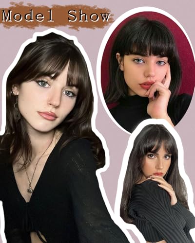 100% Real Human Hair Wispy Bangs Light Brown K923663