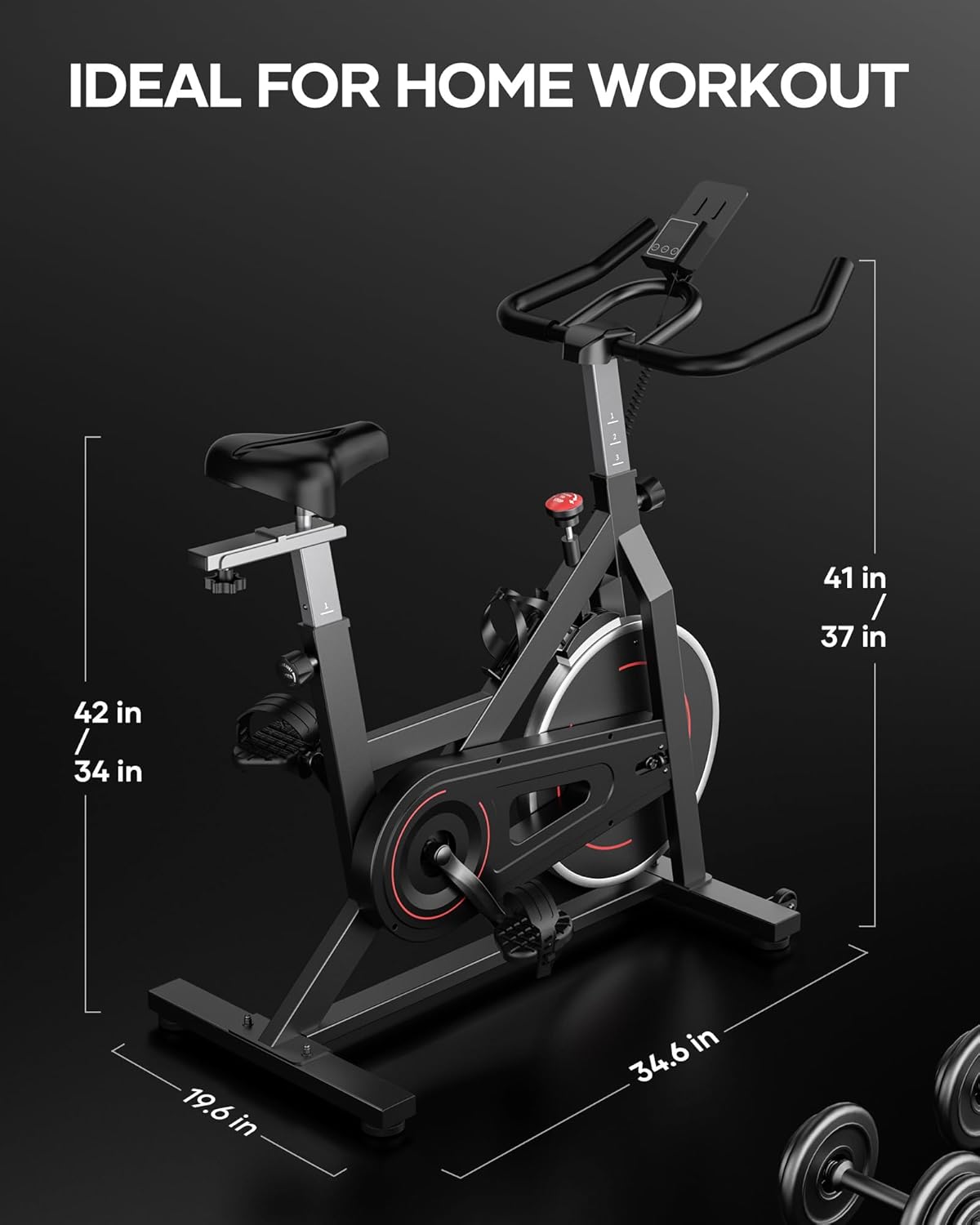 Indoor Cycling Bike with Resistance Seat Cushion LCD Monitor Belt Drive L17592