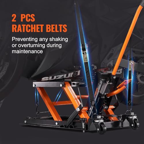 1500 LBS Hydraulic Scissor Motorcycle Jack Stand with 4 Wheels Q291593