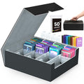 4-Row Trading Card Storage Box with 50 Sleeves & 24 Dividers R717