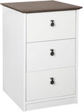 Gray Oak/White 3-Drawer Filing Cabinet U2955