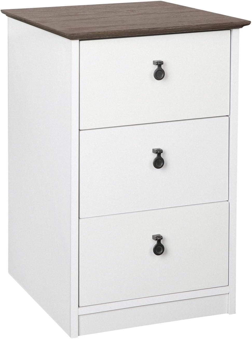 Gray Oak/White 3-Drawer Filing Cabinet U2955