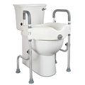 Grey+White 5 Inch Raised Toilet Seat with Handles C15909