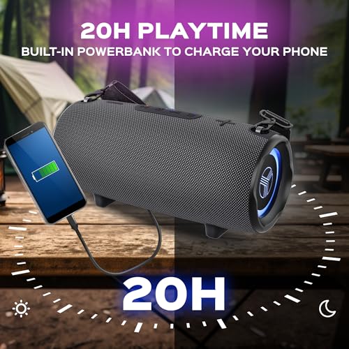 60W Stereo Wireless Speaker with Deep Bass, 20H Playtime, Waterproof D127269