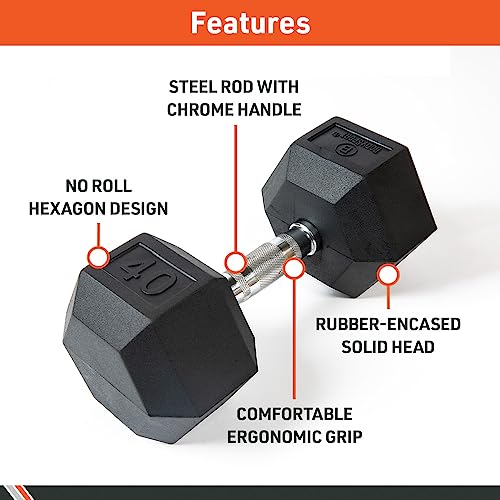 Pair Rubber Encased Hex Dumbbell A135770