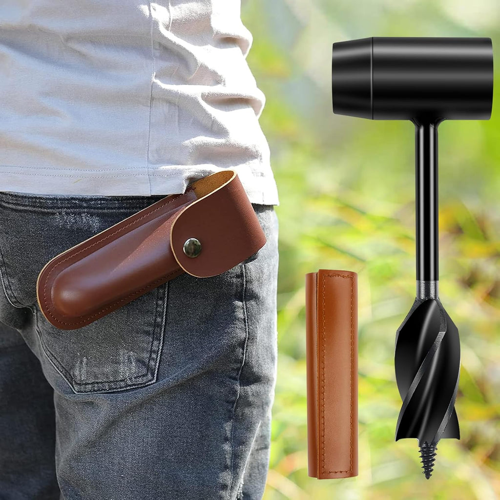 Brown Leather Case Hand Auger Wrench H4508