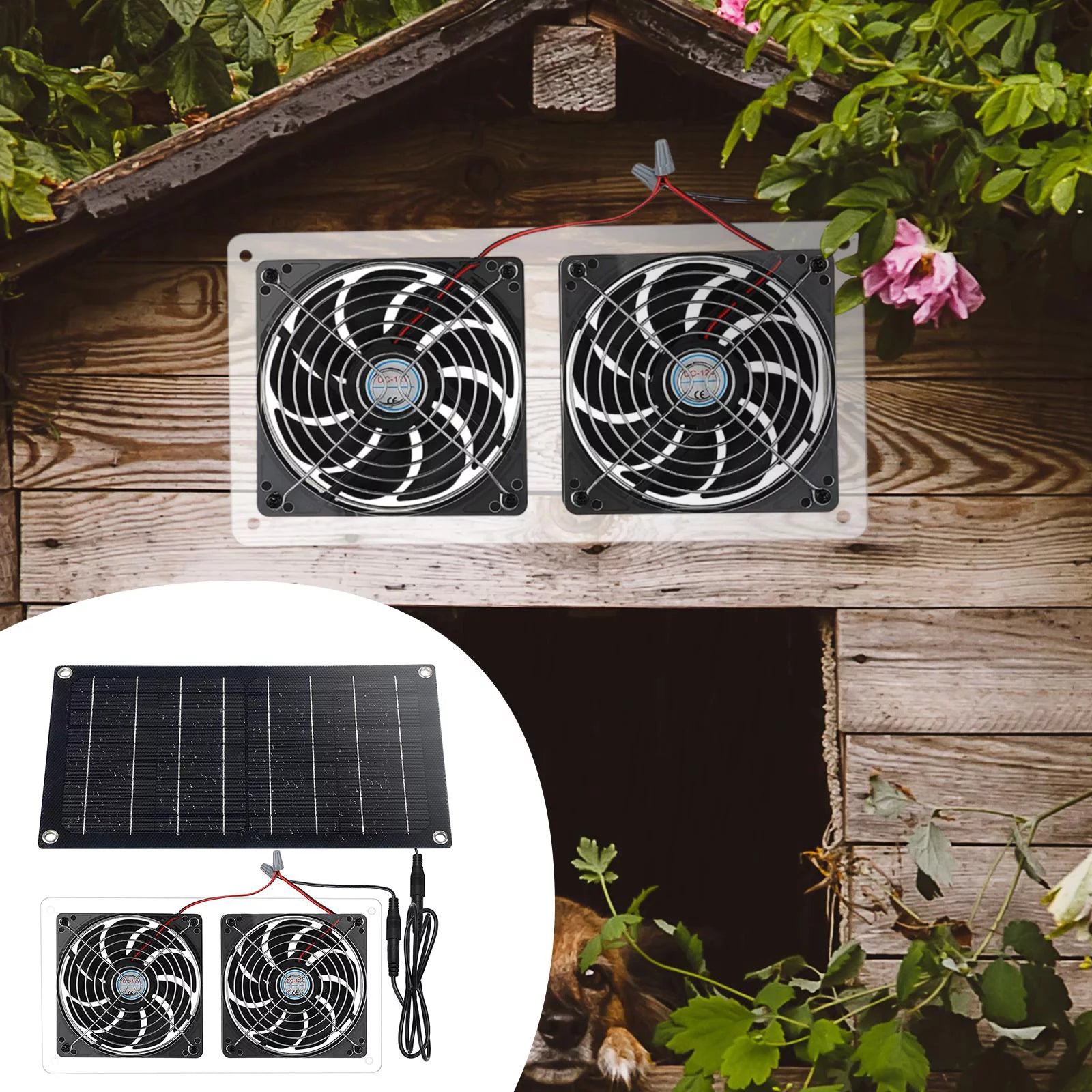 Waterproof Solar Exhaust Fan Extractor Ventilation Portable N482