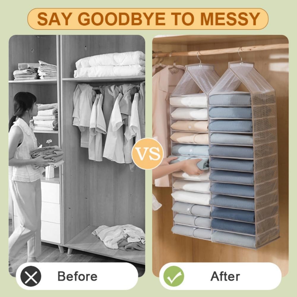 Hanging Wardrobe Organizer with 12 Storage Cubes Q695226