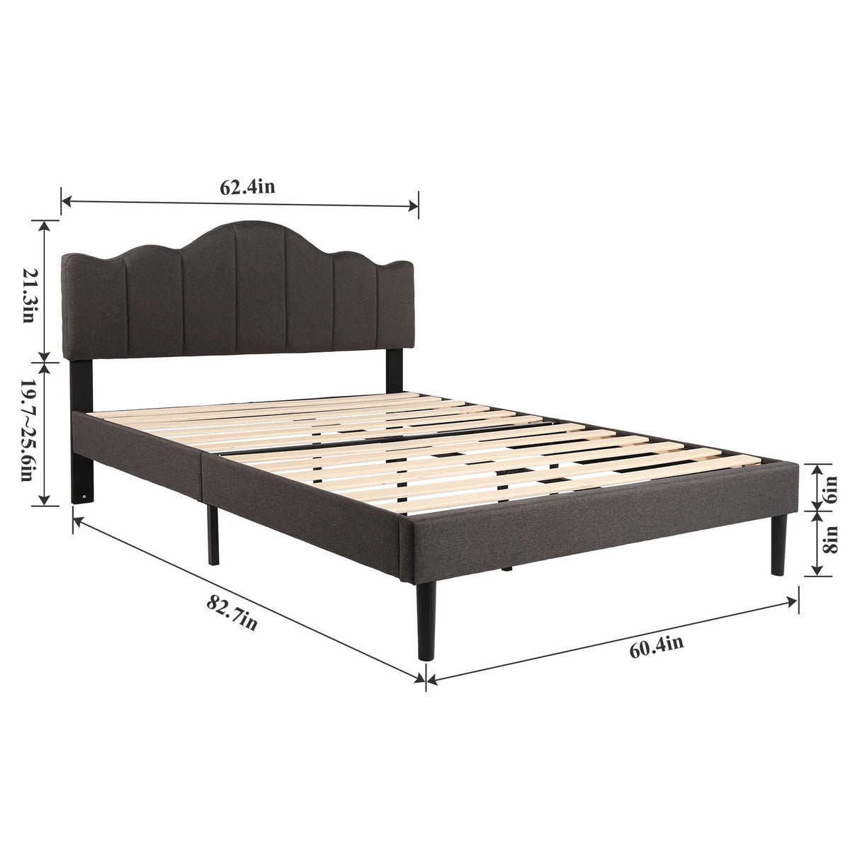 3-Piece Upholstered Bed Frame and 2 Nightstand C178524