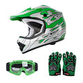 Red Spider Design Motorcycle Helmet with Goggles and Gloves Small D323