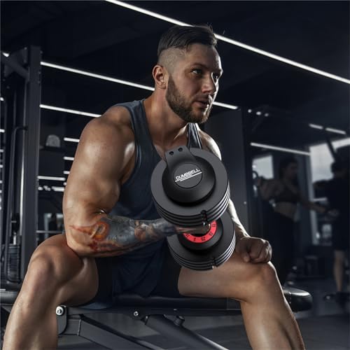 Adjustable Dumbbell 25LB Single Dumbbell Weight with Non-Slip Handle W859