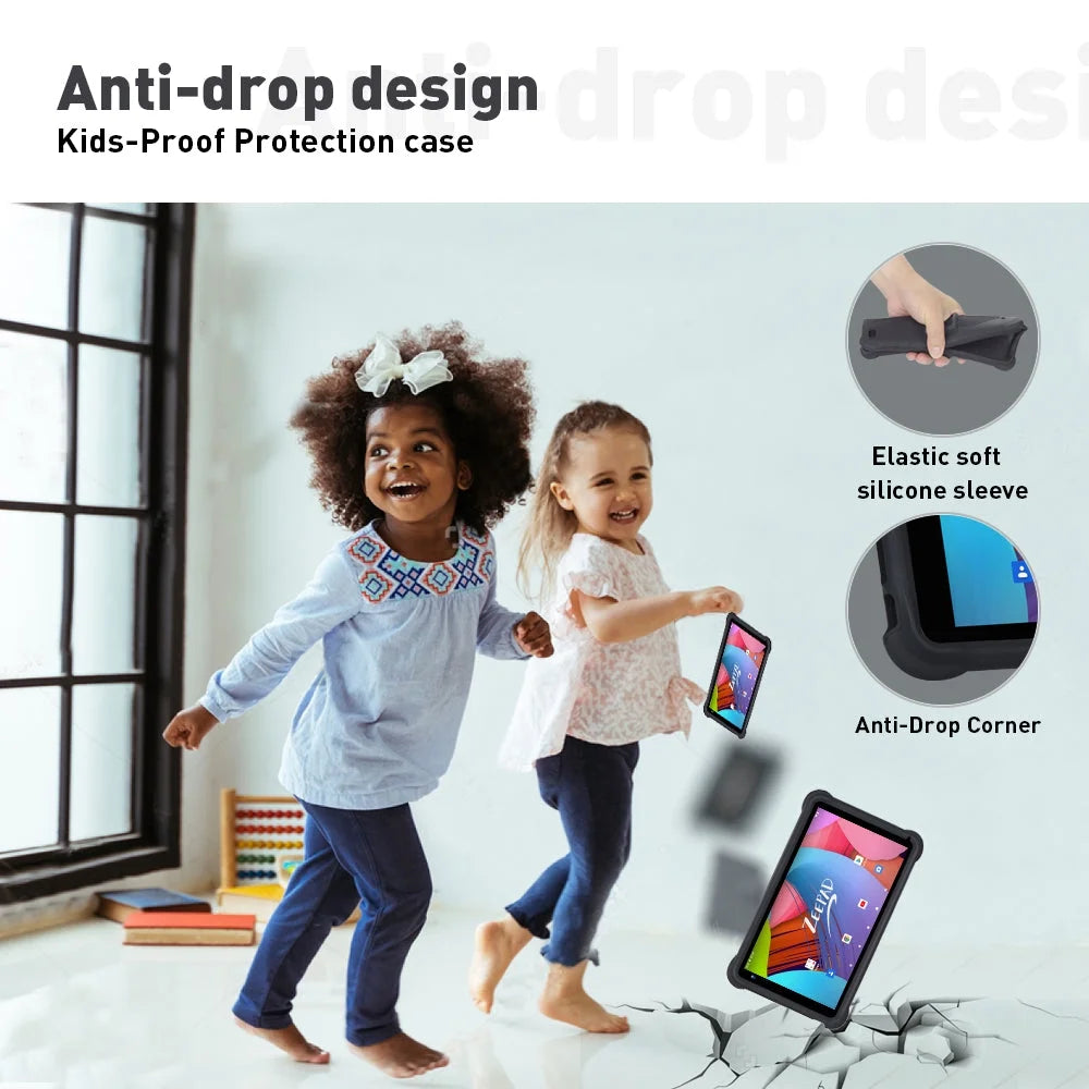Black 7inch Kids Tablet Computer Android 12 32GB Storage Touch Screen L42161