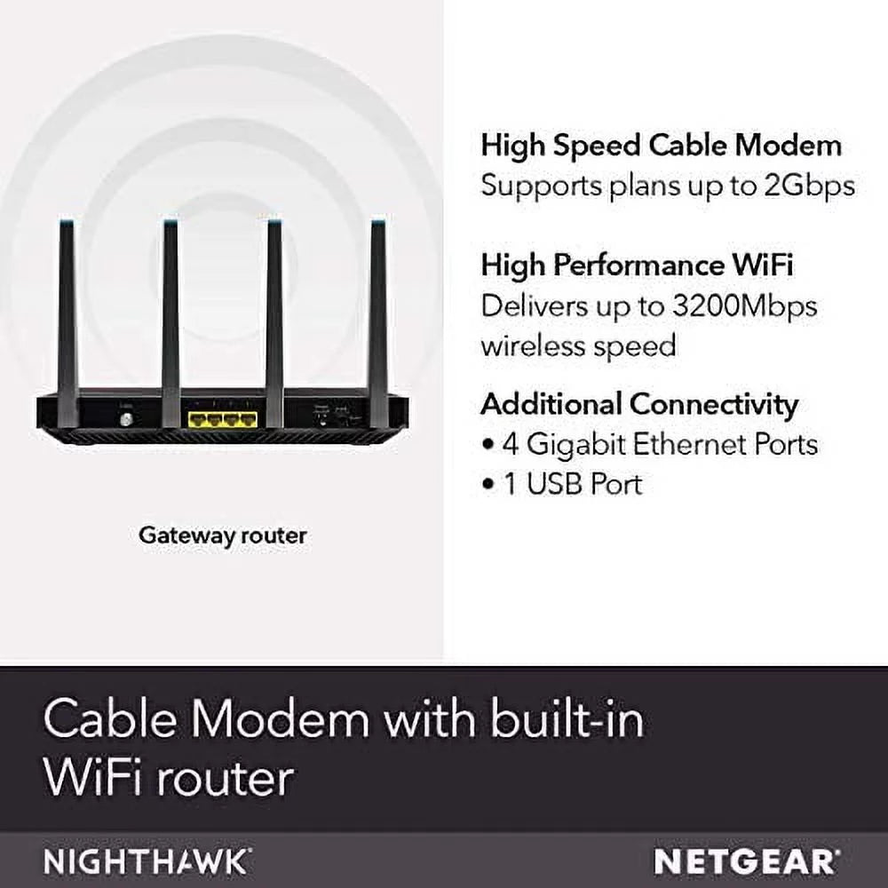 Cable Modem WiFi Router Combo AC3200 DOCSIS 3.1 K9416