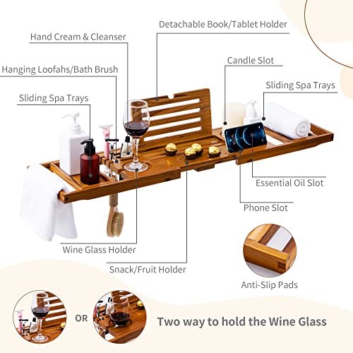 Teak Bathtub Tray with Expandable Handles C164