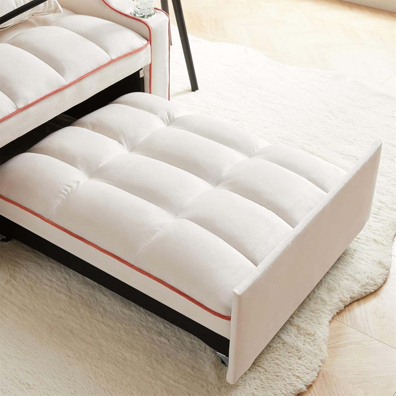 3-in-1 Convertible Pull Out Sleeper Chair Bed with Multi-Pockets B888
