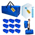 6 Pack Heavy Duty Extra Large Moving Bags with Backpack Straps & Vacuum Storage Bags Z169