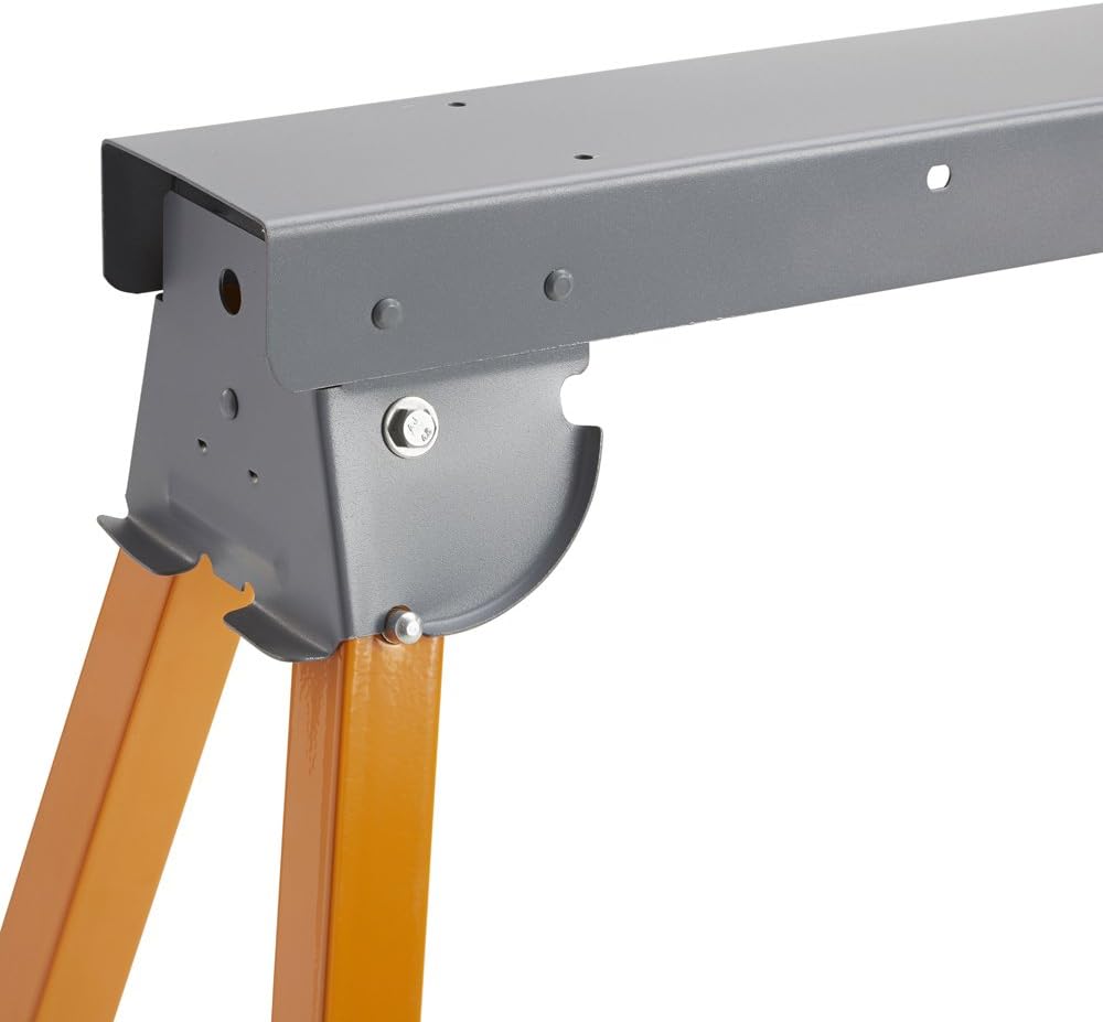 Orange Steel Folding Sawhorse Pair, 33-Inch Tall, 1000lb Capacity W96577