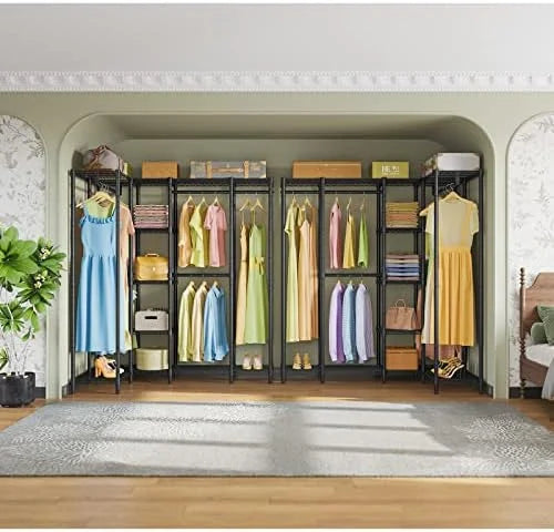 67.5" L Shaped Freestanding Wire Garment Rack O3696