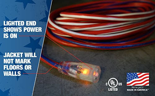 100-Feet 12/3 Extension Cord with Lighted End U629590
