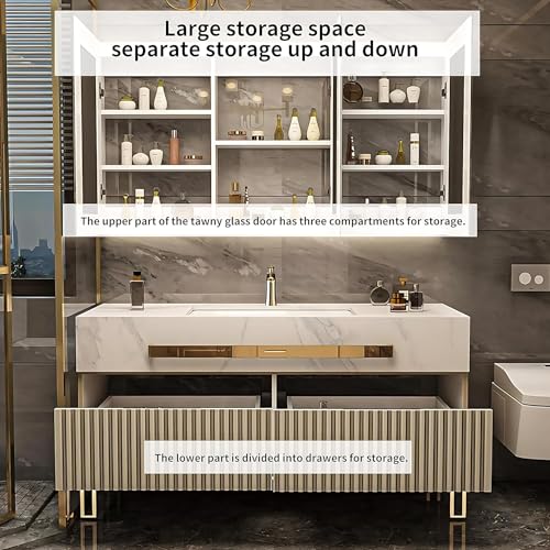 44" Freestanding Bathroom Vanity with Sink and LED Mirror Z1029