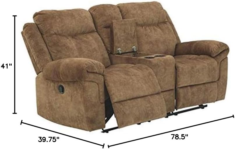 Nutmeg Reclining Loveseat with Console H345