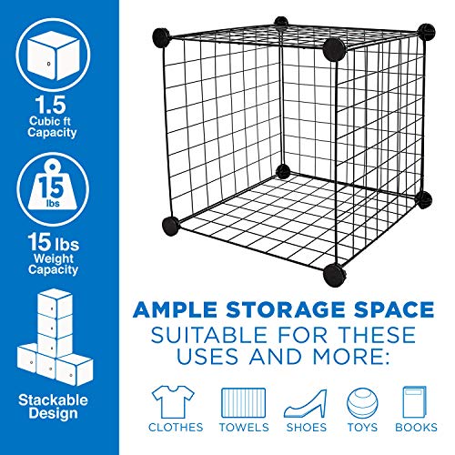 12-Cube Black Metal Wire Storage Organizer E245