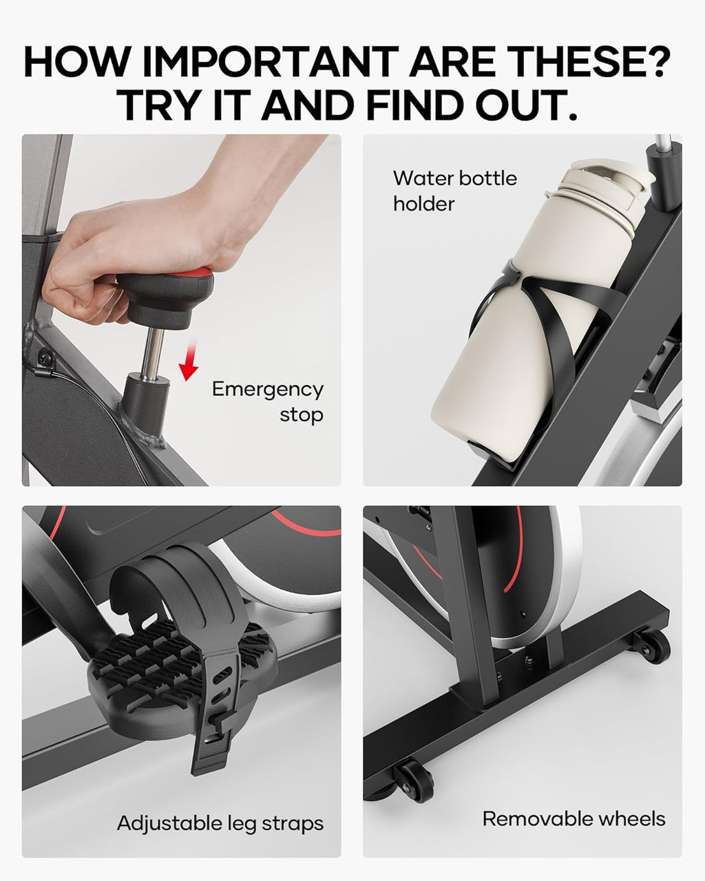 Indoor Cycling Bike with Resistance Seat Cushion LCD Monitor Belt Drive L17592