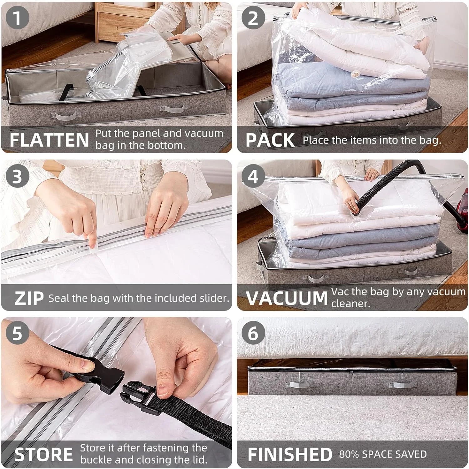 Large Capacity Vacuum Storage Bags, 41 x 17.7 x 6 R7578
