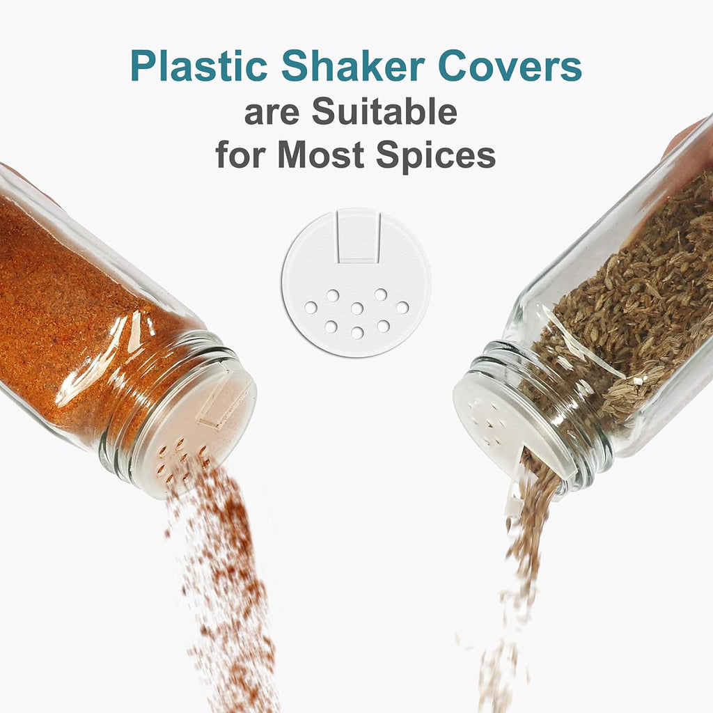 48 Pack 4oz Glass Spice Jars with Silver Metal Caps R64858